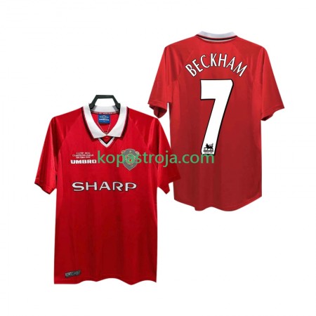 Billiga Fotbollströjor Manchester United BECKHAM 7 1999 2000 Retro Hemma tröja Kortärmad